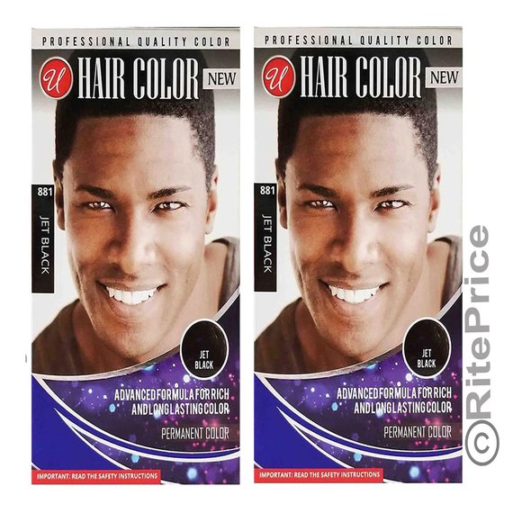 Men's Hair Color Jet Black Advanced Formula Professional Quality (2 Pack) - Picture 4 of 11
